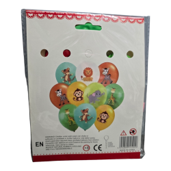 Балони х10 шарени- усмивки- животни