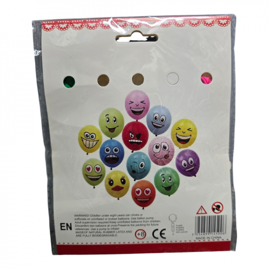 Балони х10 шарени- усмивки- животни
